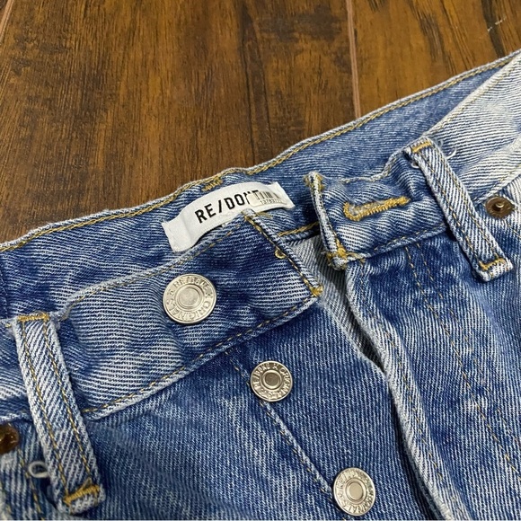 RE/DONE 70s High Rise Denim Shorts Light Vintage Size 29 Blue Jean Short - Picture 3 of 7